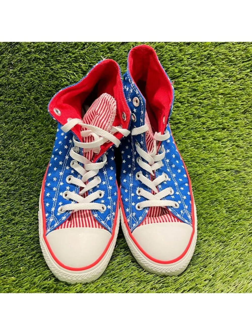 Converse Chuck Taylor All Star Hi Mens Size 8 Blue White Athletic Shoes Sneakers